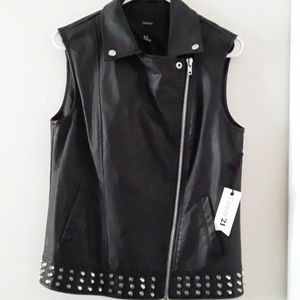 Faux leather vest